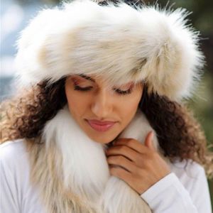 JB FUR GALLERY NYC Arctic Blue Fox Fur Headband Neckwarmer NWT
